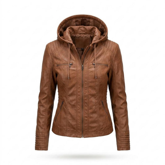 Mens Outlet House - Tidet | Hooded Slim-Fit Leather Jacket Women