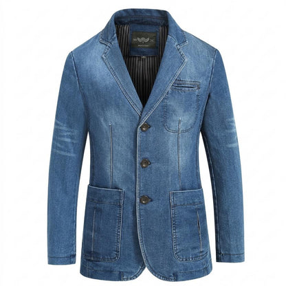 Mens Outlet House - Cakar | Denim Single-Breasted Blazer Men