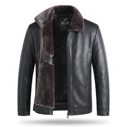Mens Outlet House - Nisil | Lined Zip-Up Leather Jacket Men
