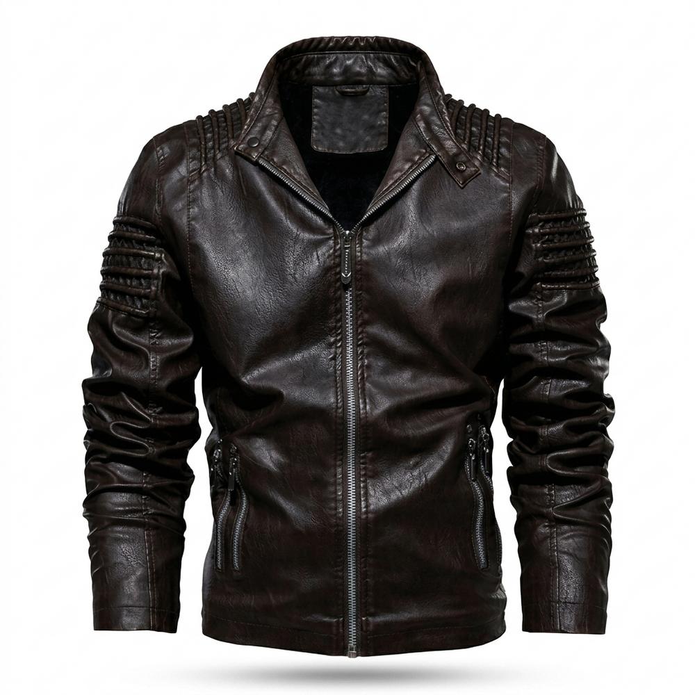 Mens Outlet House - Timer | Quilted Lined Leather Jacket Men