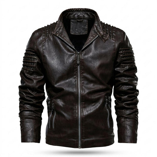 Mens Outlet House - Timer | Quilted Lined Leather Jacket Men