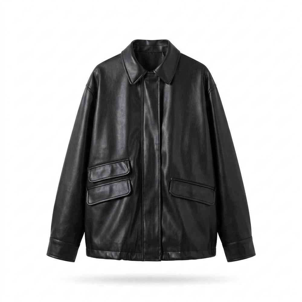 Mens Outlet House - Yolor | Oversized Faux Leather Jacket Unisex