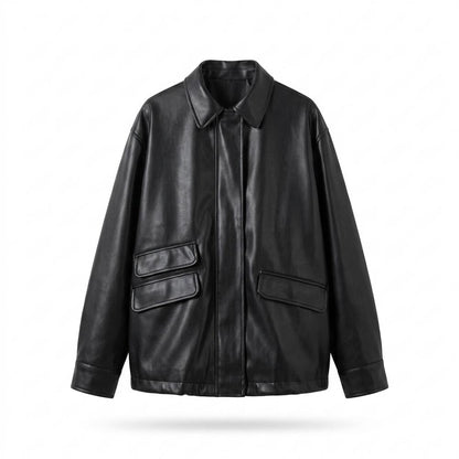 Mens Outlet House - Yolor | Oversized Faux Leather Jacket Unisex