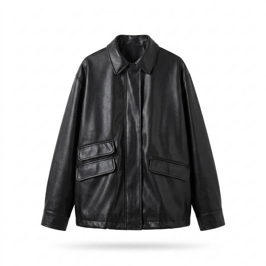 Mens Outlet House - Yolor | Oversized Faux Leather Jacket Unisex