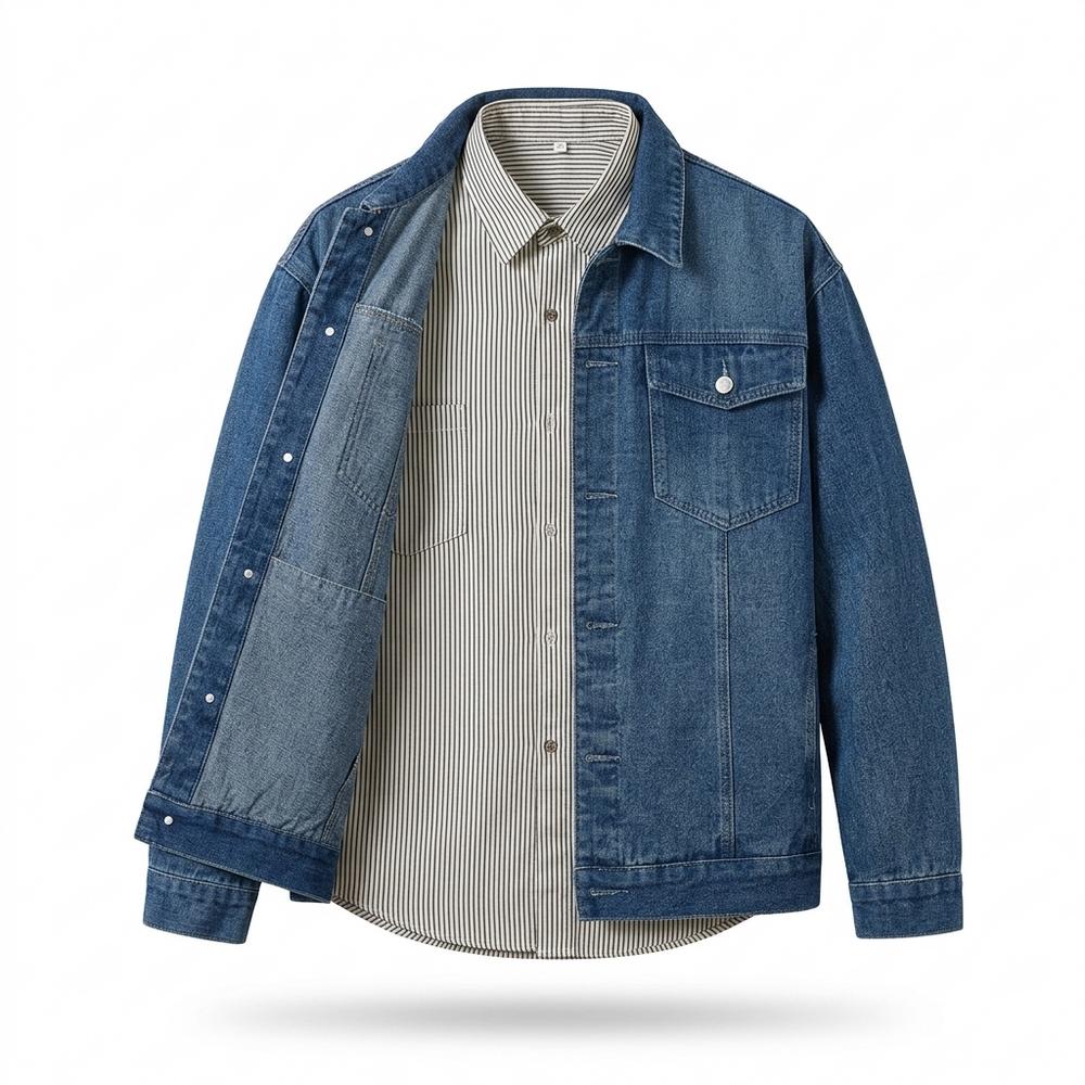 Mens Outlet House - Rimin | Button-Up Collared Denim Jacket Men