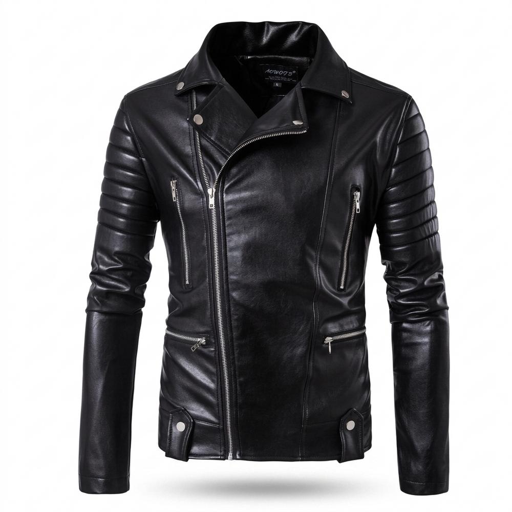 Mens Outlet House - Daran | Asymmetrical Quilted Leather Jacket Men