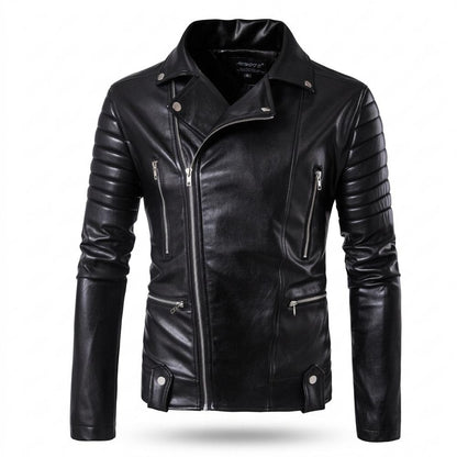 Mens Outlet House - Daran | Asymmetrical Quilted Leather Jacket Men