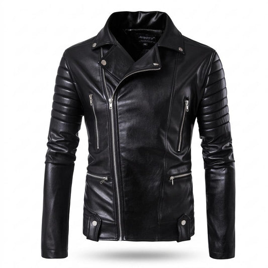 Mens Outlet House - Daran | Asymmetrical Quilted Leather Jacket Men