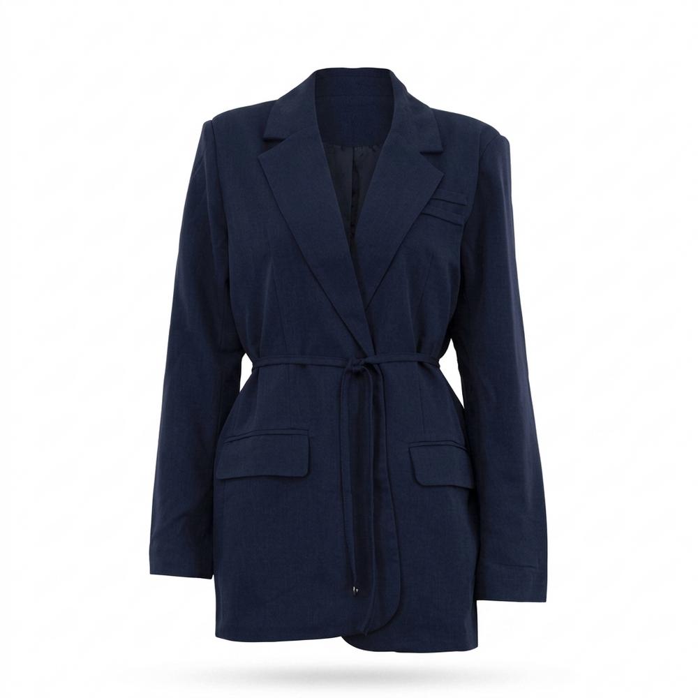 Mens Outlet House - Surul | Tie-Waist Notched Lapel Blazer Women
