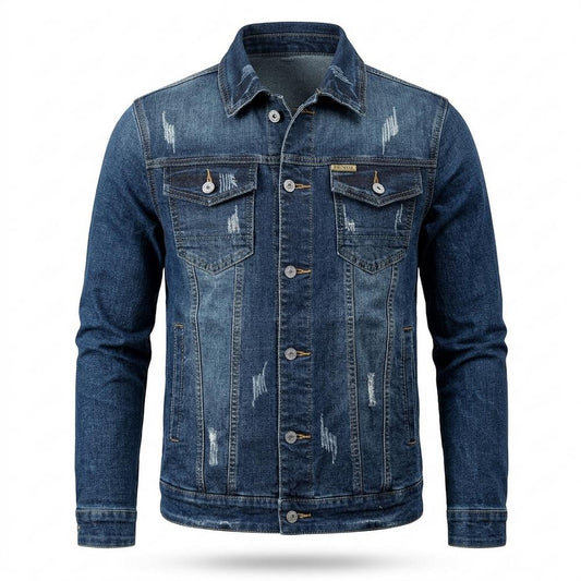 Mens Outlet House - Misan | Washed Buttoned Denim Jacket Men
