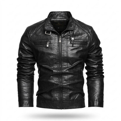 Mens Outlet House - Eltir | Quilted Zip-Up Leather Jacket Men