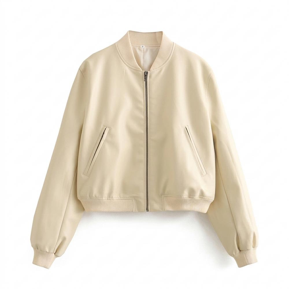 Mens Outlet House - Yiwed | Faux Leather Zip-Up Jacket Women