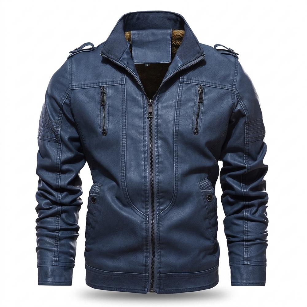 Mens Outlet House - Yovel | Lined Zippered Leather Jacket Men