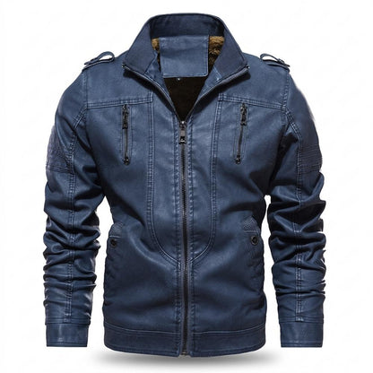 Mens Outlet House - Yovel | Lined Zippered Leather Jacket Men