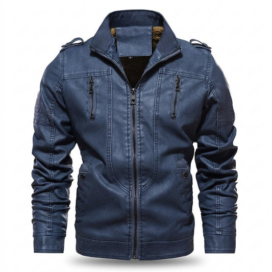 Mens Outlet House - Yovel | Lined Zippered Leather Jacket Men