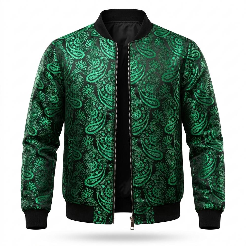 Mens Outlet House - Yosel | Paisley Patterned Zip-Up Jacket Men