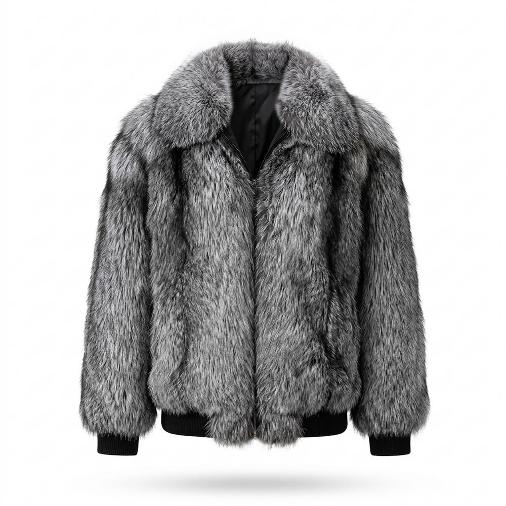 Mens Outlet House - Talor | Faux Fur Zip-Front Jacket Men