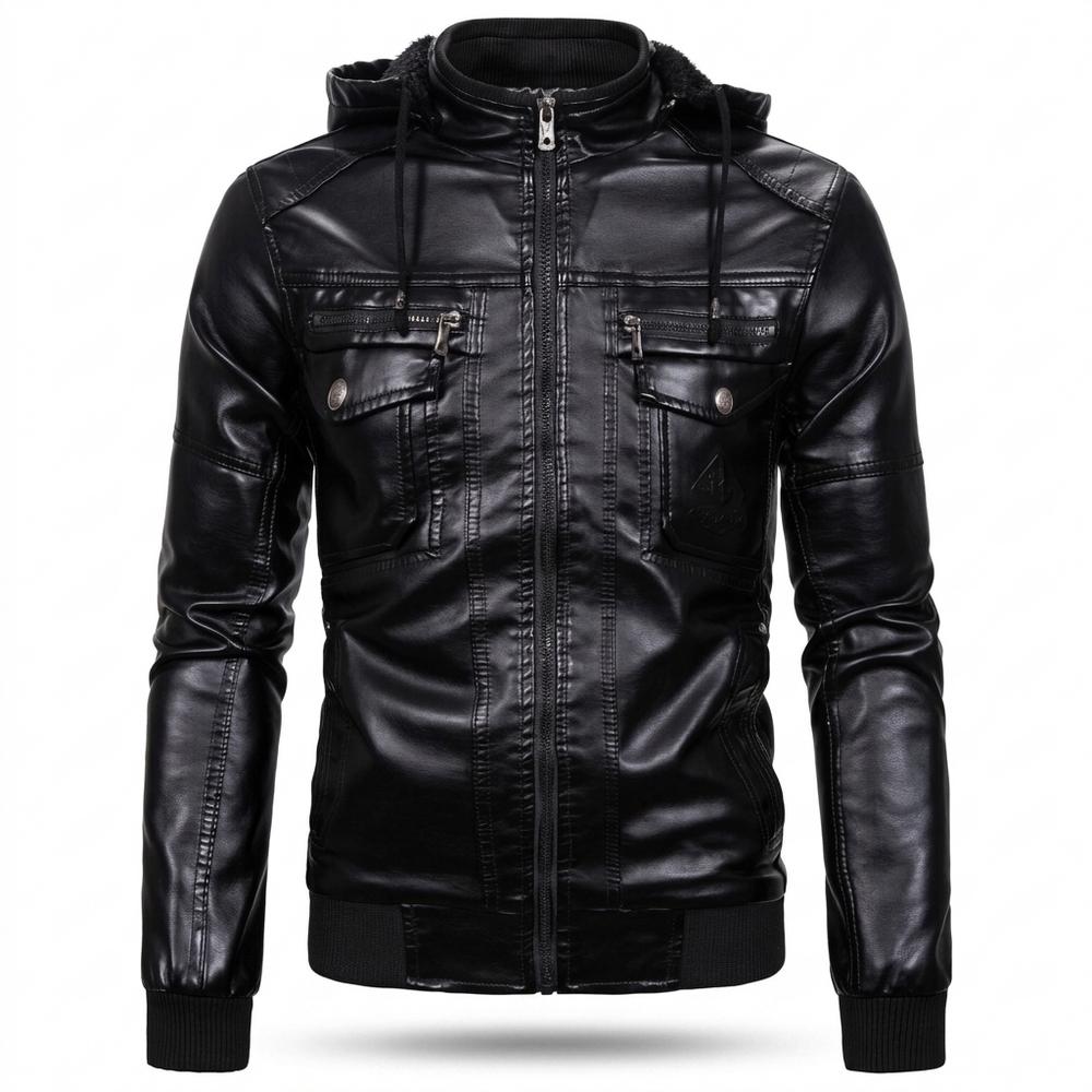 Mens Outlet House - Sever | Hooded Lined Leather Jacket Men