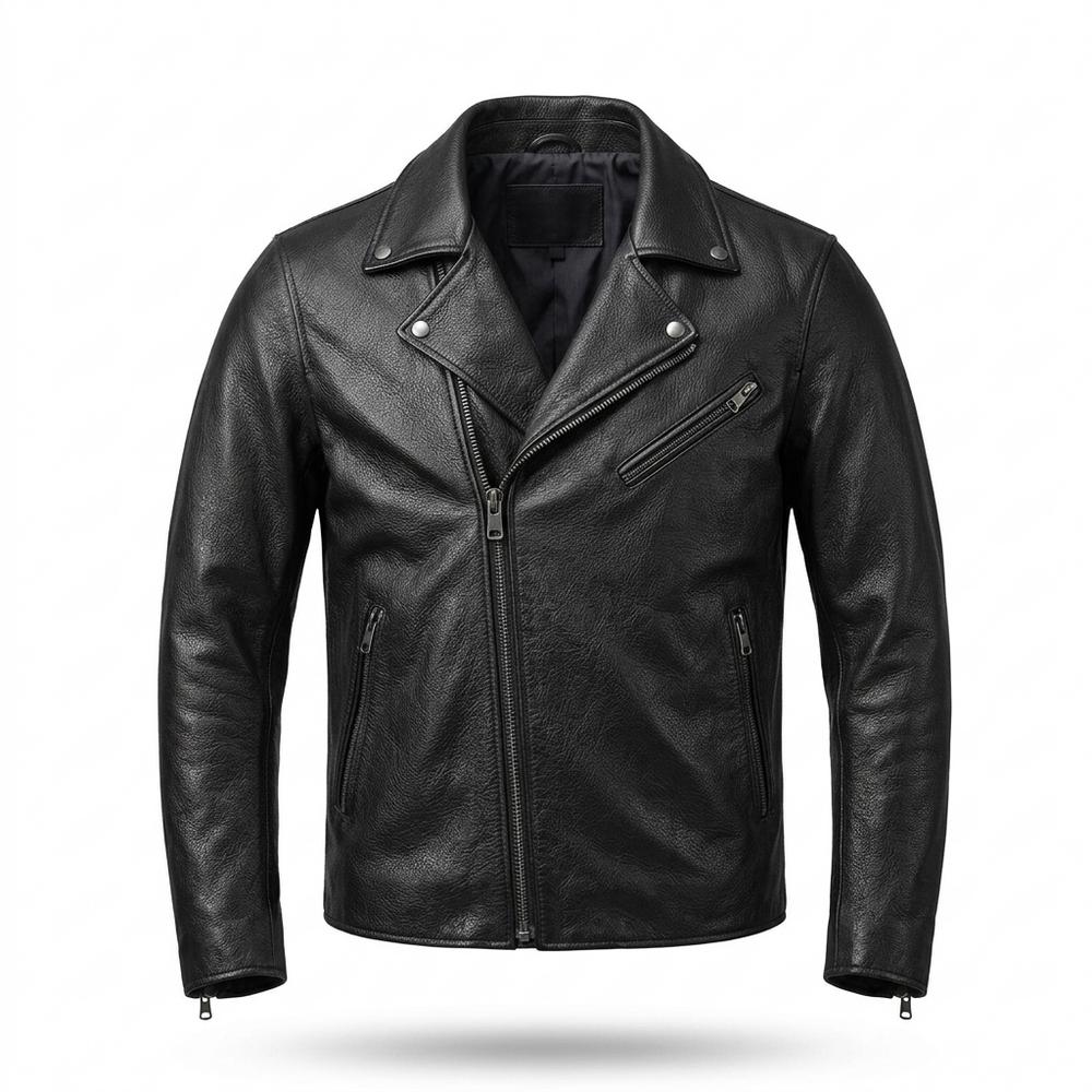 Mens Outlet House - Varon | Asymmetrical Zippered Leather Jacket Men