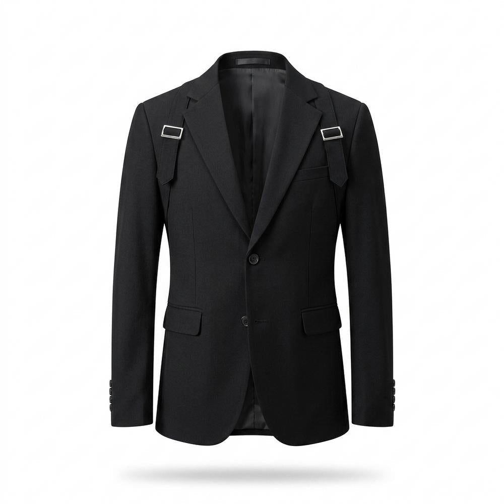 Mens Outlet House - Rasil | Buckled Single-Breasted Blazer Men