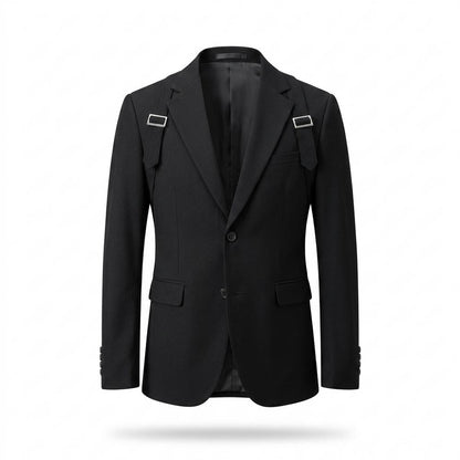 Mens Outlet House - Rasil | Buckled Single-Breasted Blazer Men