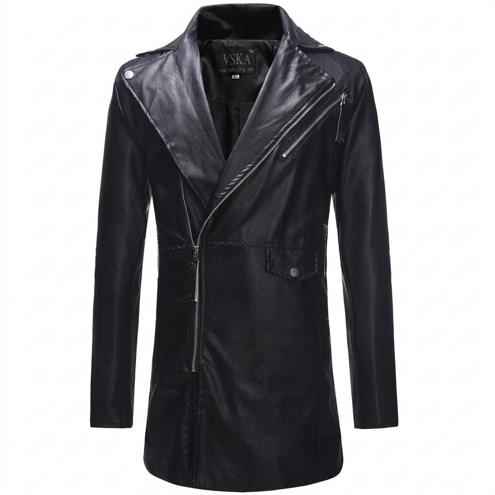 Mens Outlet House - Nehal | Asymmetrical Faux-Leather Coat Men
