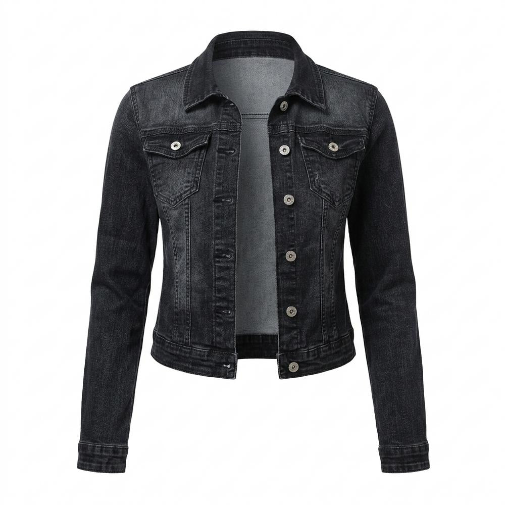 Mens Outlet House - Seken | Button-Front Washed Denim Jacket Women