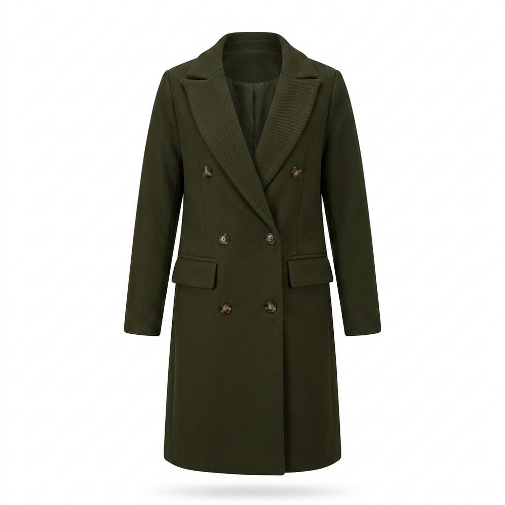 Mens Outlet House - Aopos | Double-Breasted Notched Lapel Coat Women