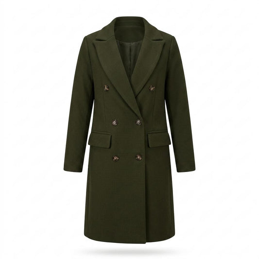 Mens Outlet House - Aopos | Double-Breasted Notched Lapel Coat Women