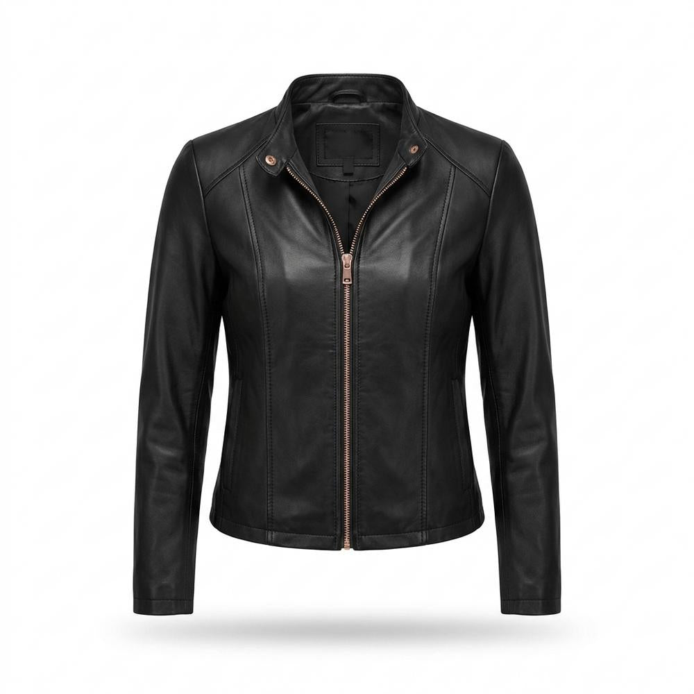 Mens Outlet House - Radus | Fitted Zippered Leather Jacket Women