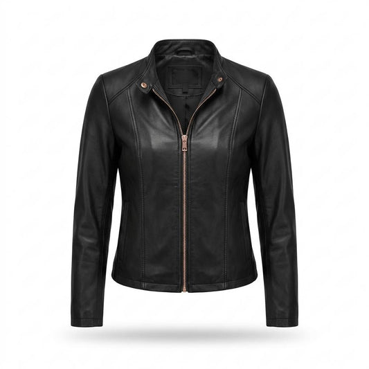 Mens Outlet House - Radus | Fitted Zippered Leather Jacket Women