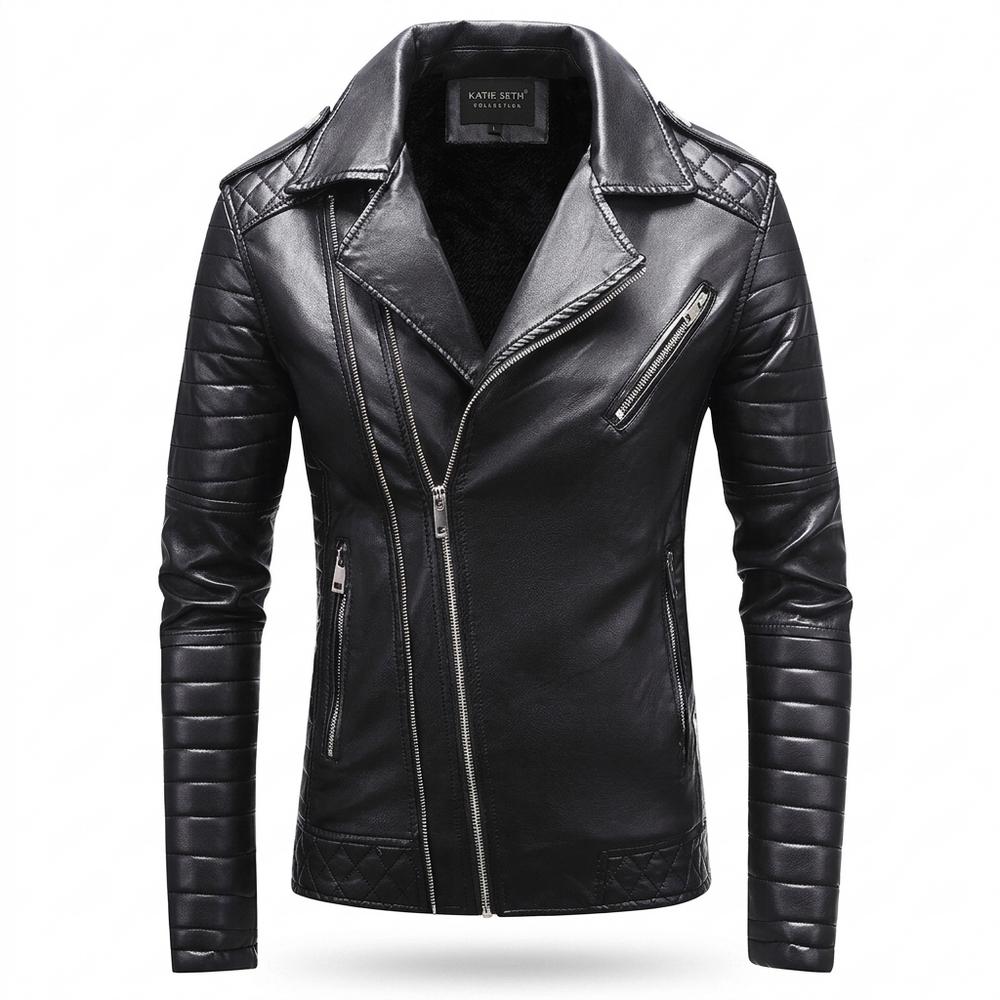 Mens Outlet House - Lonor | Quilted Lined Leather Jacket Men