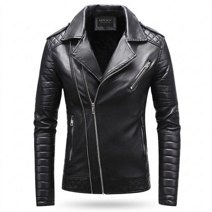 Mens Outlet House - Lonor | Quilted Lined Leather Jacket Men