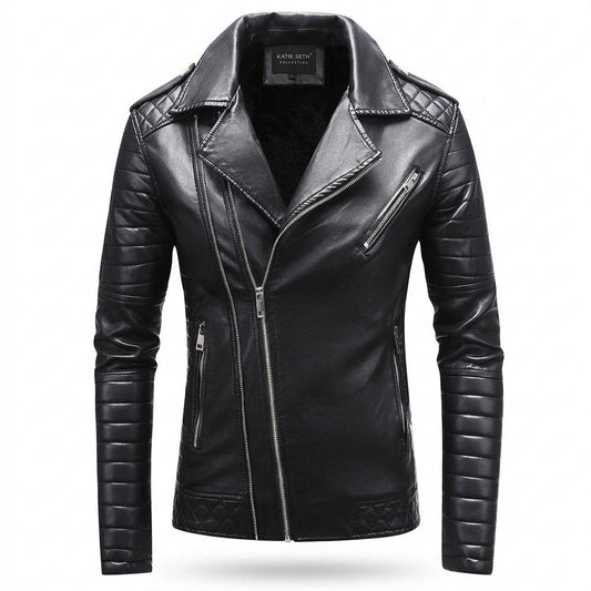 Mens Outlet House - Lonor | Quilted Lined Leather Jacket Men