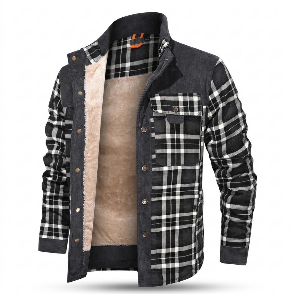 Mens Outlet House - Vipel | Fleece-Lined Plaid Jacket Men