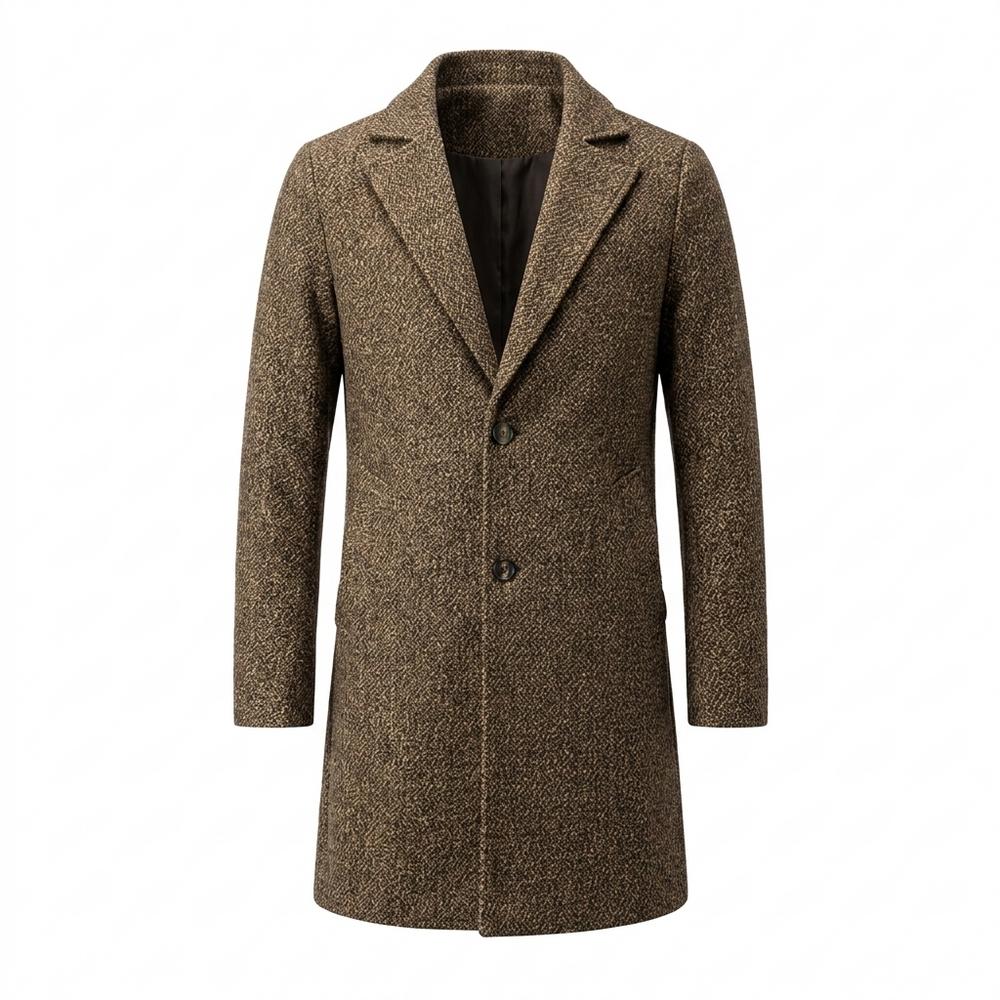 Mens Outlet House - Damer | Single-Breasted Textured Coat Men