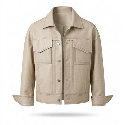 Mens Outlet House - Zelin | Contrast-Stitched Boxy-Fit Jacket Unisex