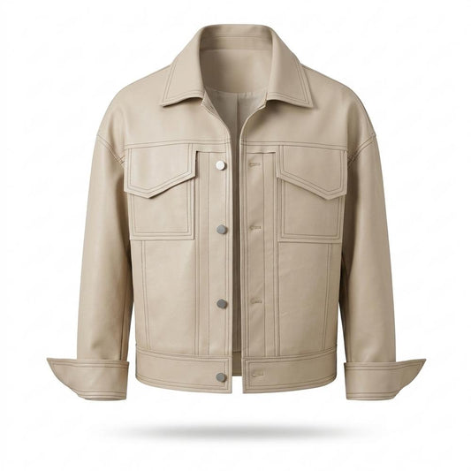 Mens Outlet House - Zelin | Contrast-Stitched Boxy-Fit Jacket Unisex