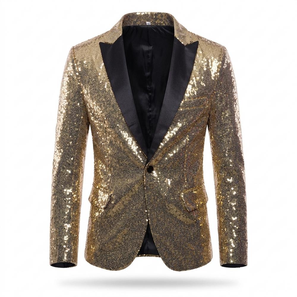 Mens Outlet House - Rosil | Sequined Single-Button Blazer Men