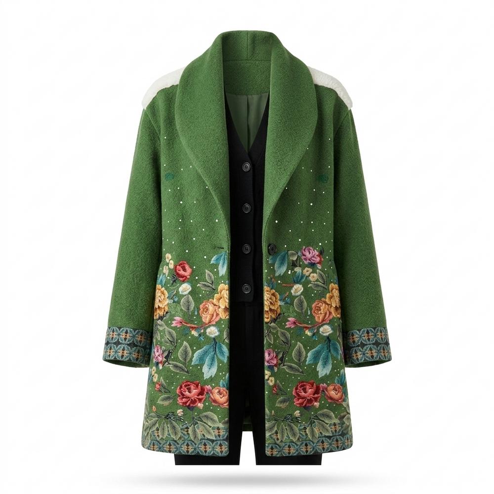 Mens Outlet House - Rolin | Floral Print Open-Front Coat Women