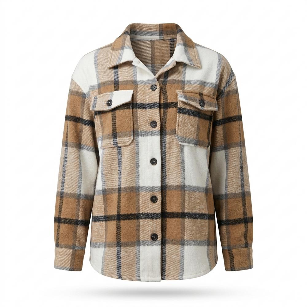 Mens Outlet House - Lanor | Plaid Button-Up Jacket Women