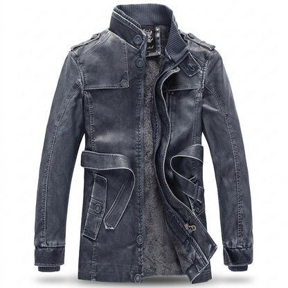 Mens Outlet House - Loron | Lined Washed Leather Jacket Men