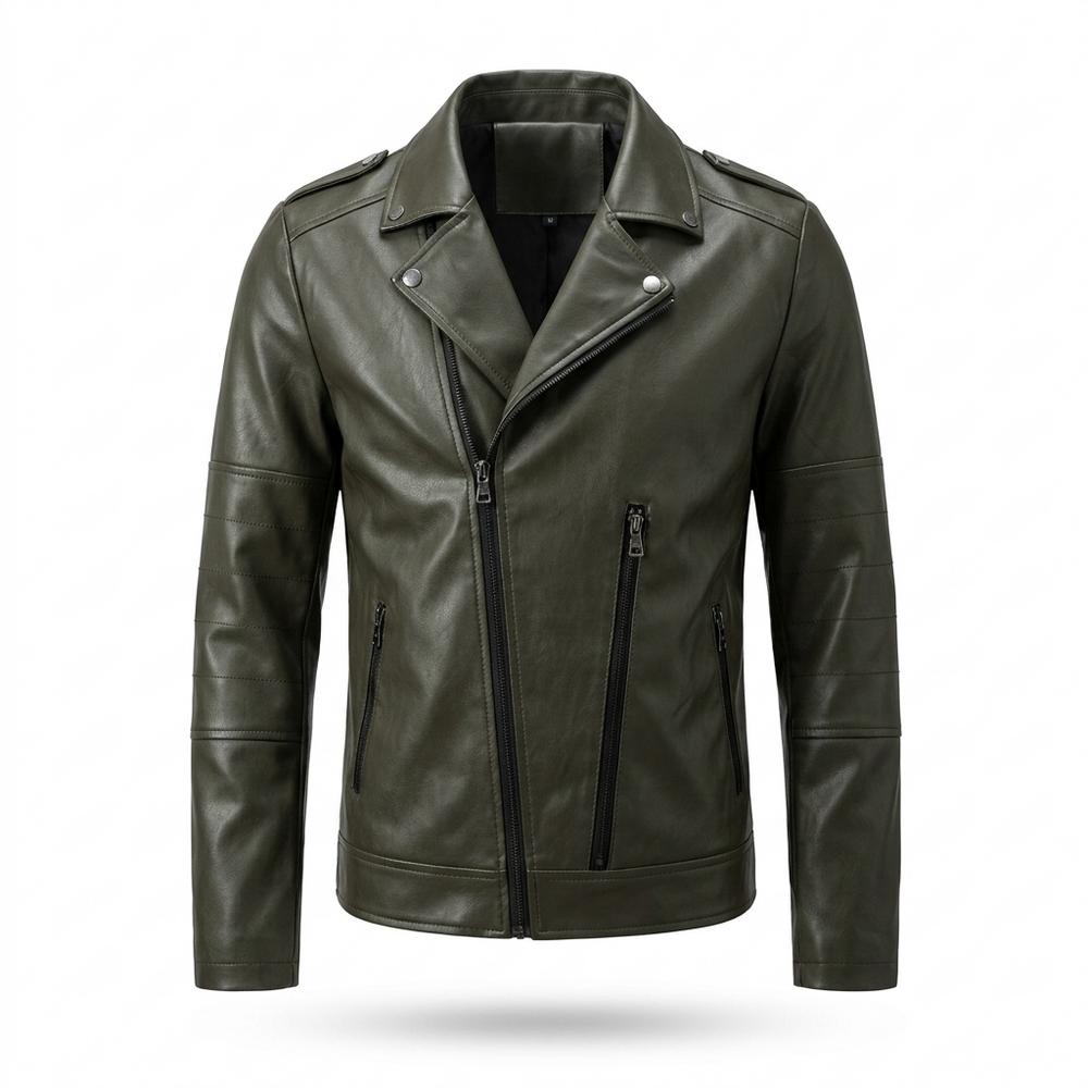 Mens Outlet House - Nelan | Asymmetrical Zippered Leather Jacket Men