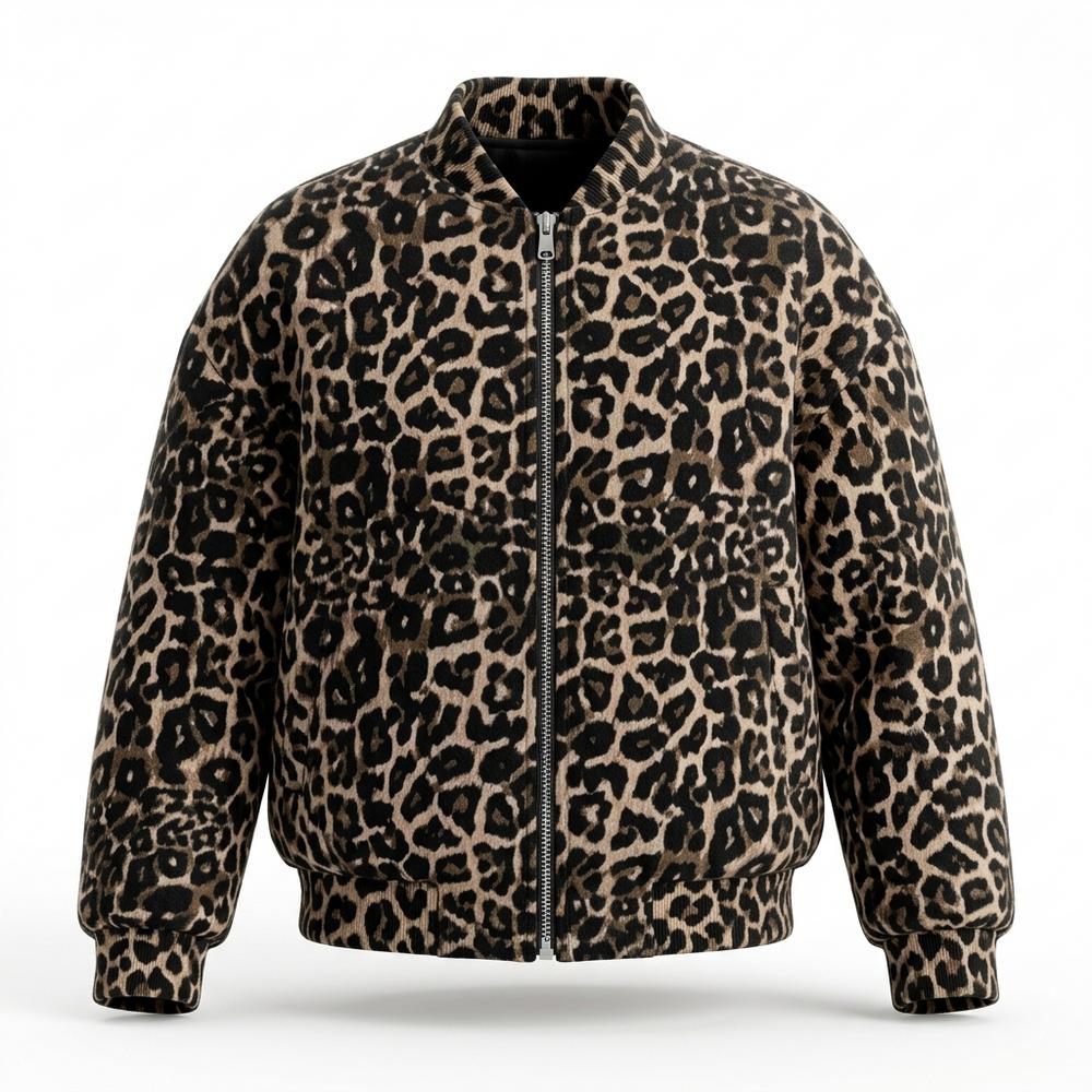 Mens Outlet House - Dulom | Leopard Print Zip-Up Jacket Women