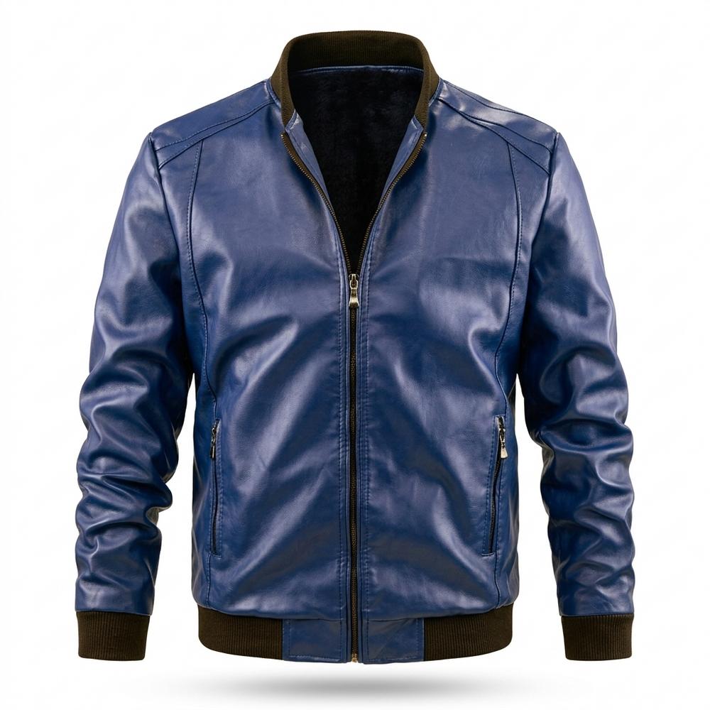 Mens Outlet House - Tivan | Lined Zip-Up Leather Jacket Men