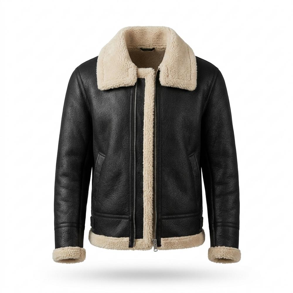 Mens Outlet House - Elken | Shearling-Lined Grained Leather Jacket Men