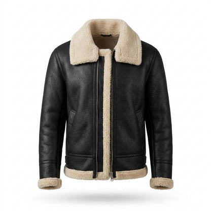 Mens Outlet House - Elken | Shearling-Lined Grained Leather Jacket Men