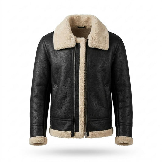 Mens Outlet House - Elken | Shearling-Lined Grained Leather Jacket Men