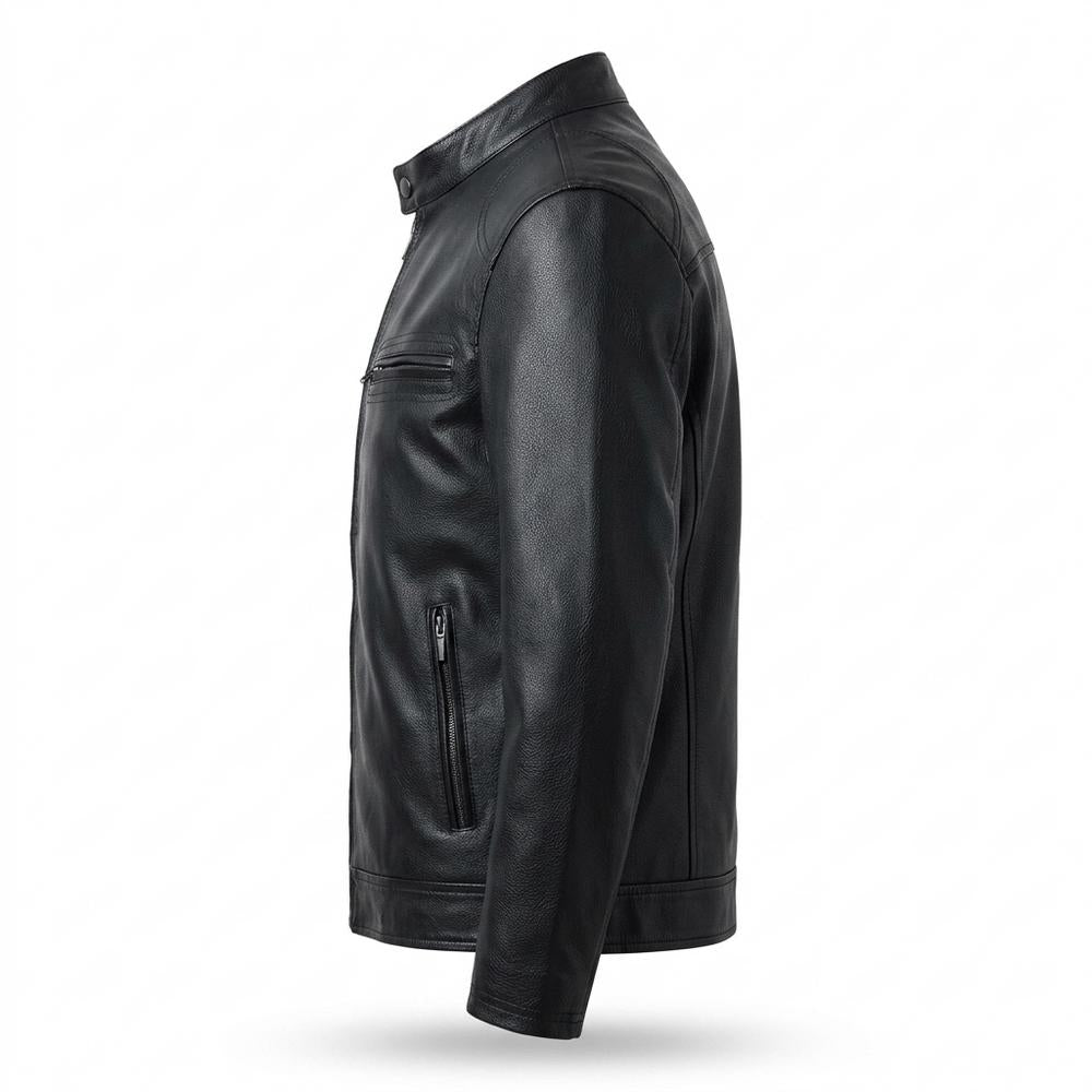 Mens Outlet House - Sesin | Lined Fitted Leather Jacket Men