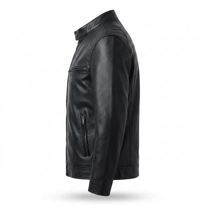 Mens Outlet House - Sesin | Lined Fitted Leather Jacket Men
